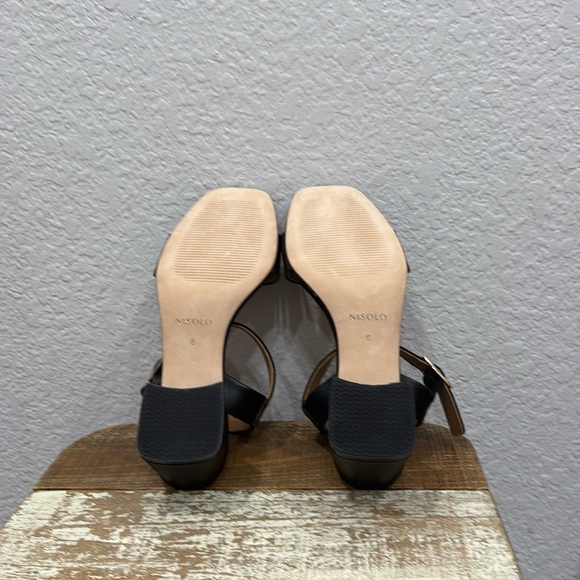 Nisolo Stella Go To Block Heel Black Leather Sandals Size 6 - Picture 9 of 10